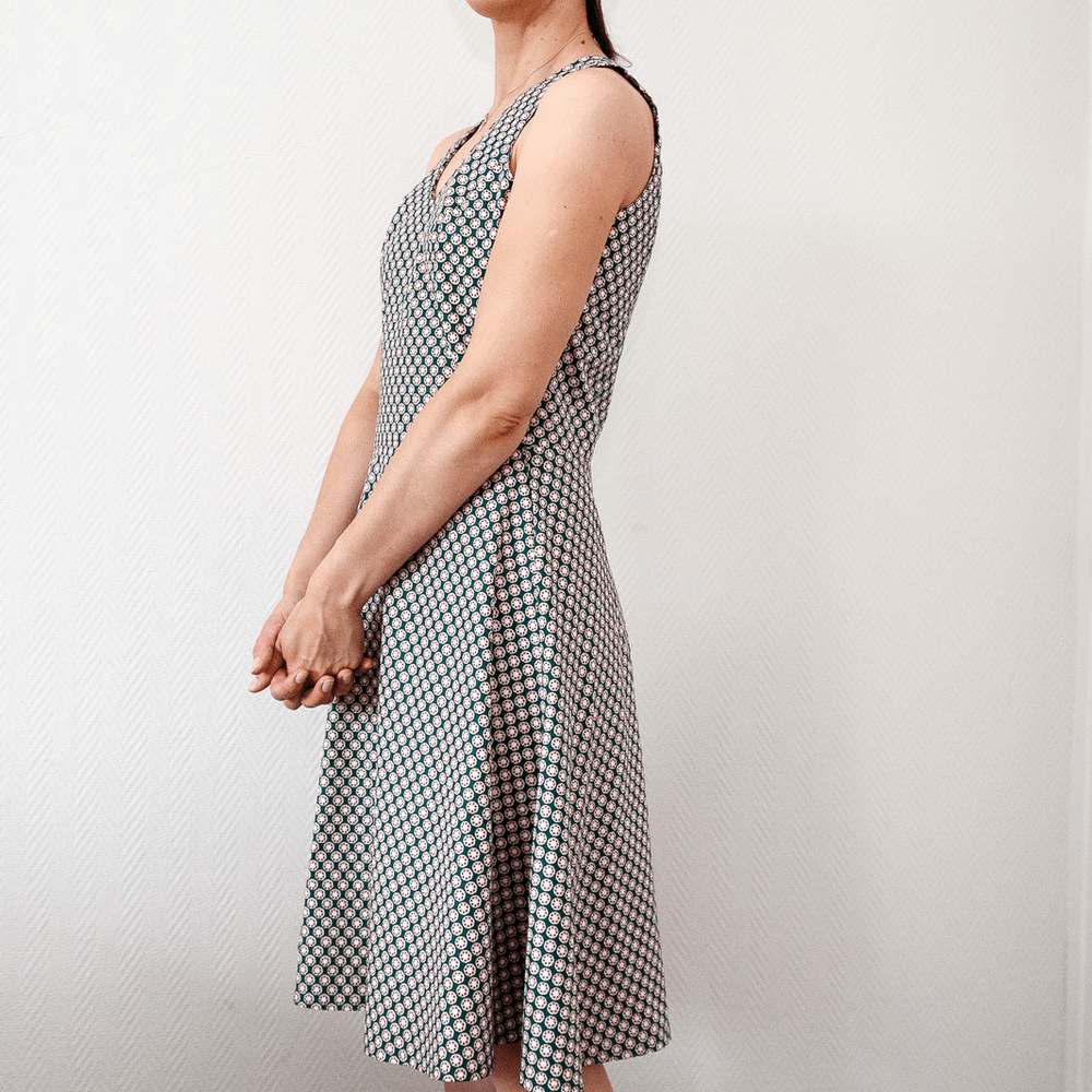 Robe HANNA en cretonne de coton motif retro