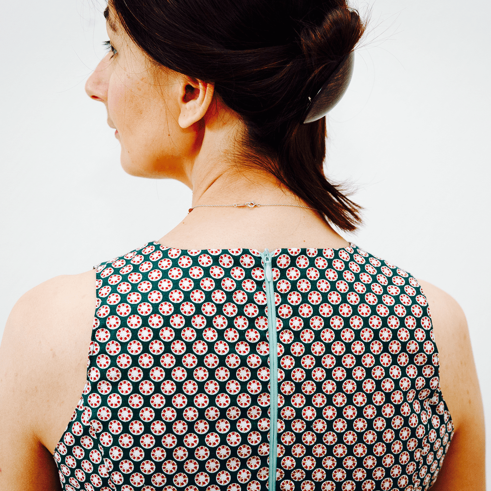 Robe HANNA en cretonne de coton, vue de dos